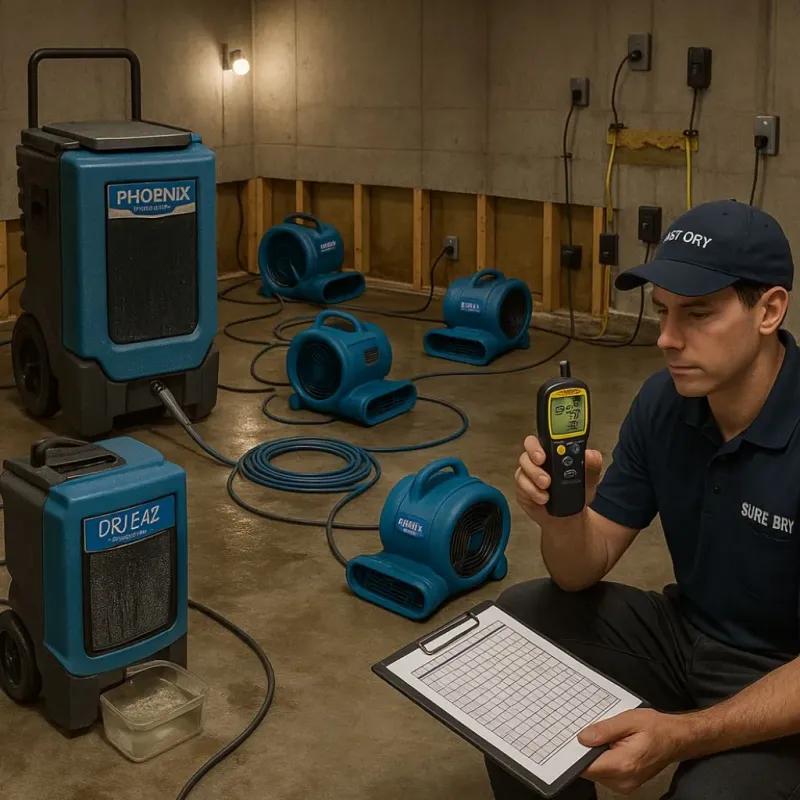Structural Drying and Dehumidification process in South Lebanon, OH